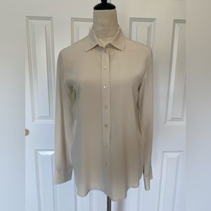 Everlane clean silk shirt, off-white, size 2